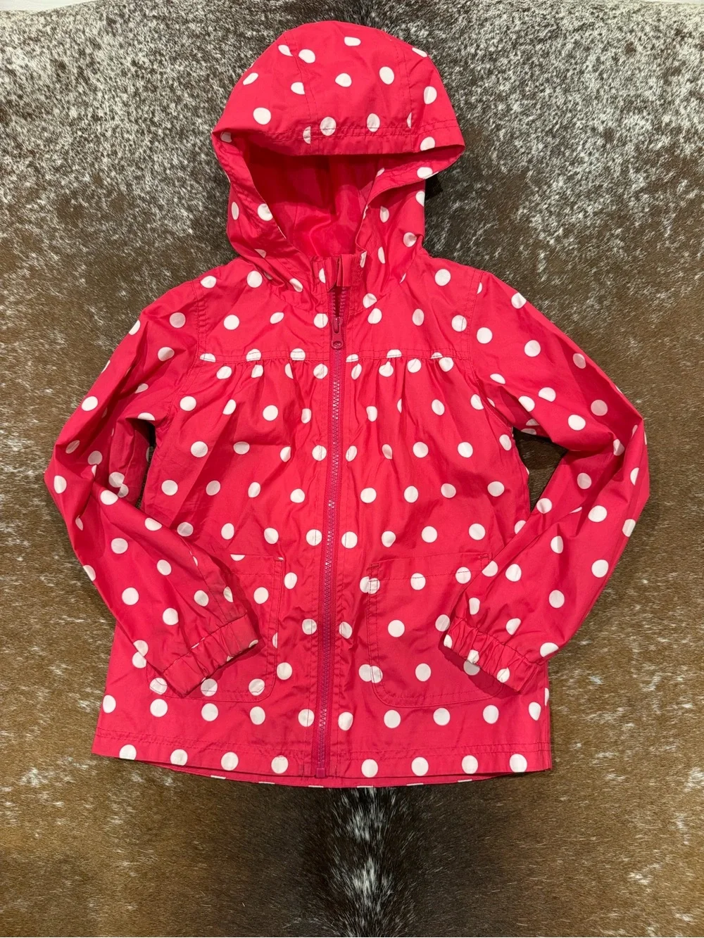 Circo Size 5T Pink Polka Dot Hooded Raincoat